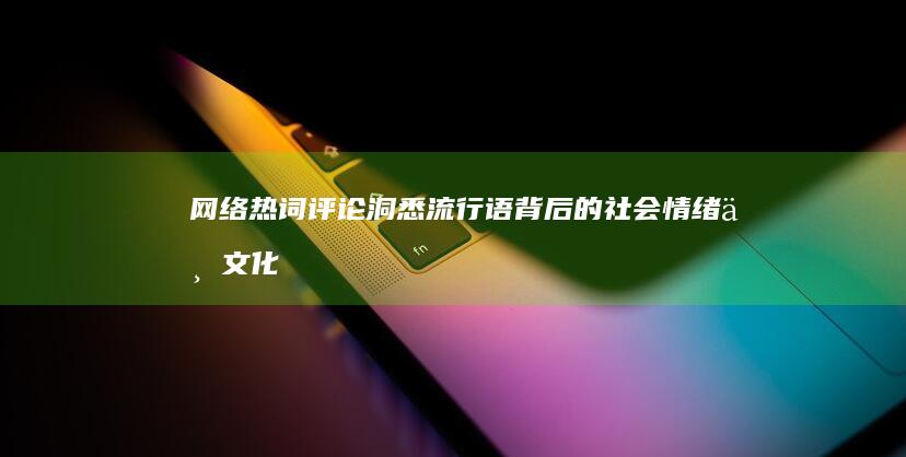 网络热词评论：洞悉流行语背后的社会情绪与文化镜像